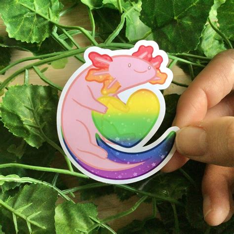 Vinyl Axolotl Pride Sticker Pride Sticker Lgbtq Sticker Etsy