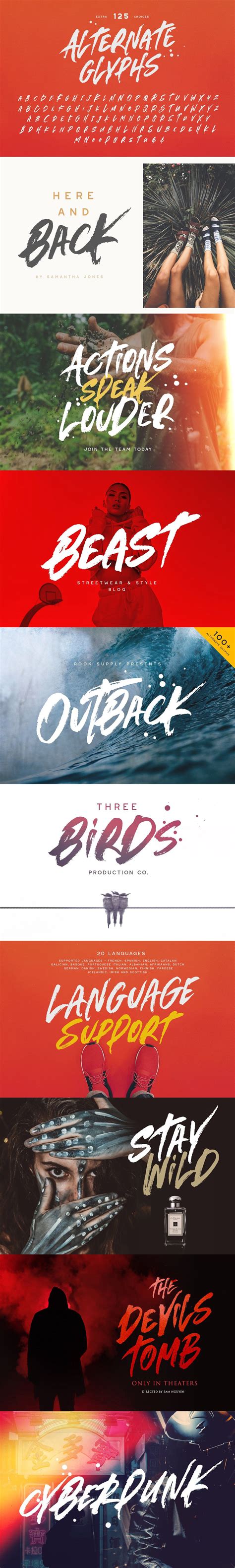 Outback Brush Font Brush Font Scary Font A Z Fonts