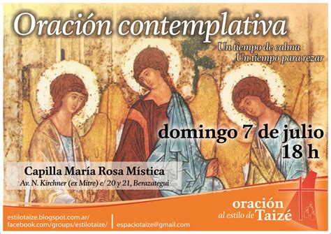 Oración con cantos de Taizé 7 de julio Oración al estilo de Taizé en