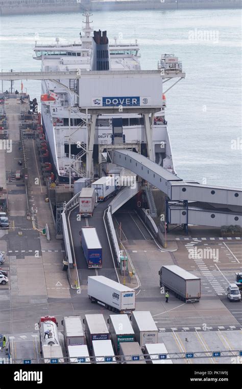 Dfds Delft Seaways Cross Channel Ferry Loading At Port Of Dover Stock