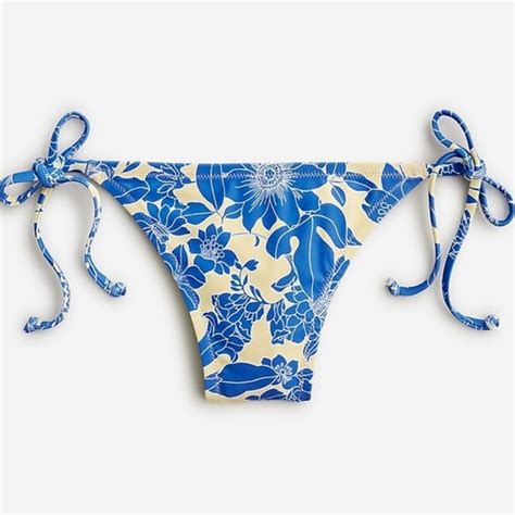 J Crew Swim Nwt 2x J Crew String Hipster Full Coverage Bikini Bottom In Blue Floral Poshmark