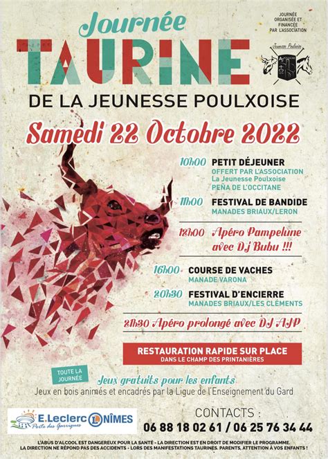 JOURNEE TAURINE DE LA JEUNESSE POULXOISE LE 22 10 22 Mairie De Poulx