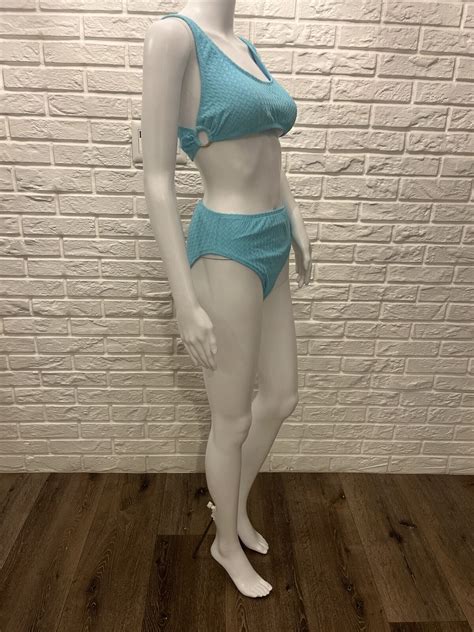 Nwt No Boundaries Nobo Swimwear Blue High Waist Cheeky Piece Bikini Size M L Ebay