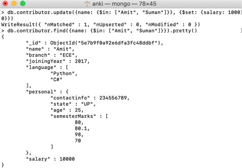 MongoDB in 运算符 码农参考