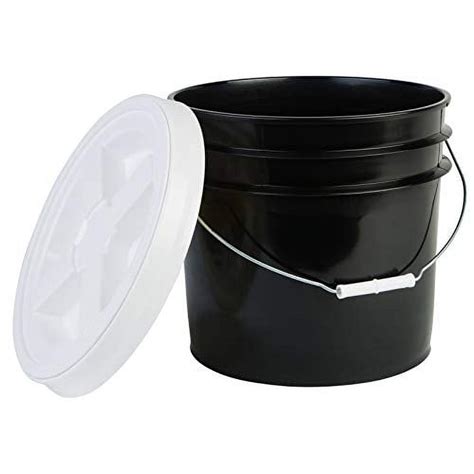 Premium 3 5 Gallon Bucket With Gamma Seal Lid HDPE Black Walmart