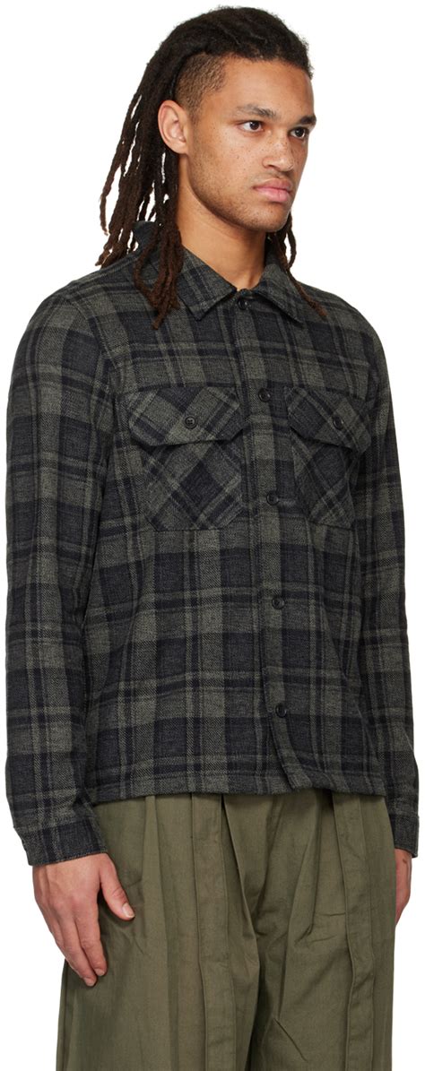 Naked Famous Denim Black Gray Work Shirt Naked And Famous Denim