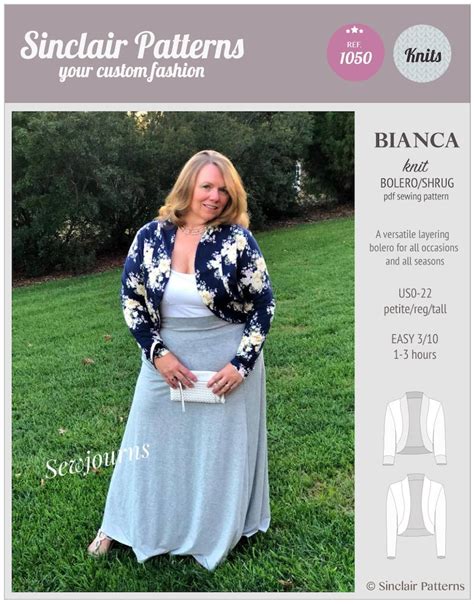 Bolero Shrug Sewing Pattern Pdf Pdf Sewing Patterns For Women Etsy