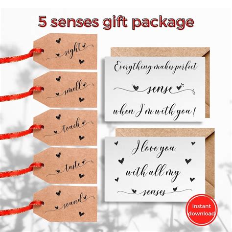 senses gift tags  senses gift  anniversary gift birthday