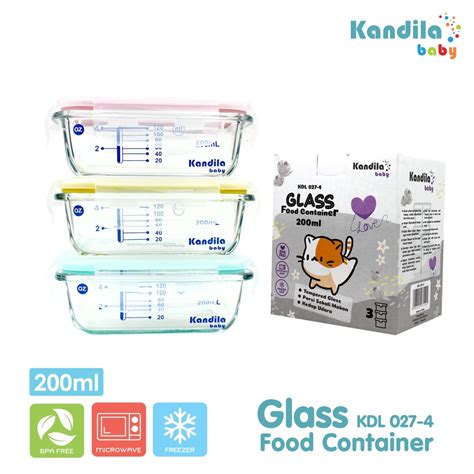 Jual Kandila KDL027 4 Baby Glass Food Container 200ml Shopee Indonesia