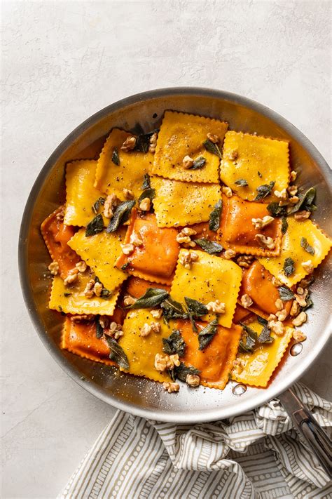 Pumpkin Ravioli With Sage Brown Butter And Toasted Walnuts Nourish