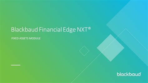 Blackbaud Financial Edge Nxt Fixed Assets Module Youtube