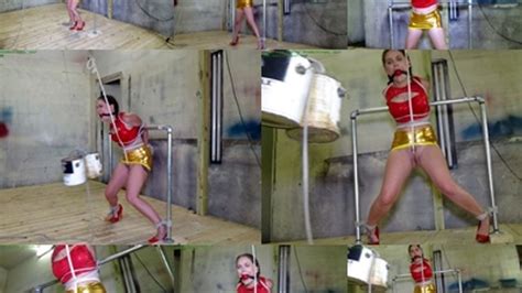 The Brutal Crotch Rope Sliced Deep Into Her Naked Pussy MP4 SD 3500kbps Hunters Lair Bondage