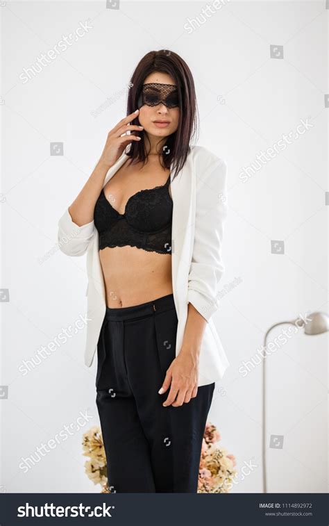Beautiful Brunette Girl Sexy Business Suit Stock Photo 1114892972 Shutterstock