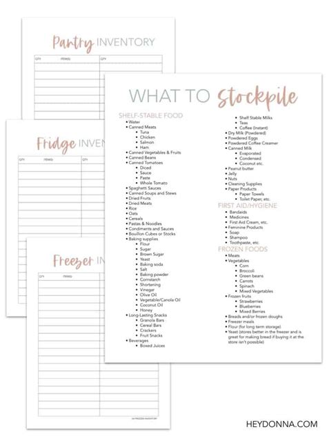Start A Food Stockpile Free Freezer And Pantry Inventory Worksheet