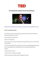 schools kill creativity worksheet  sir ken robinsonaaas famous
