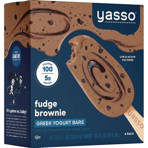 Yasso Frozen Greek Yogurt Fudge Brownie Bars 4 Pack Buehler S