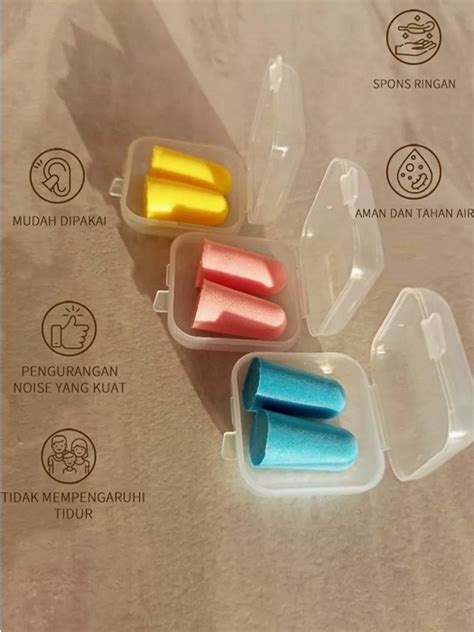 Jual Earplugs Tidur Peredam Suara Nyaman Silicone Earplugs Noise