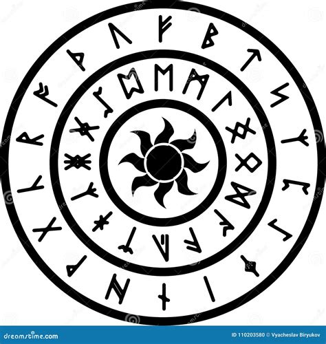 Ring with Ancient Nordic Runes Stock Vector - Illustration of icon ...