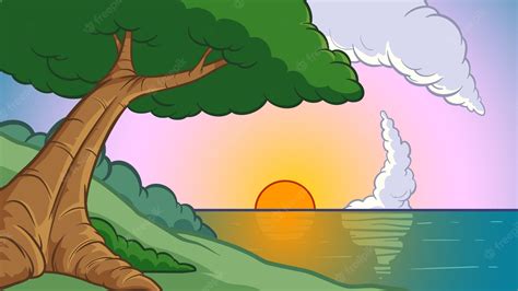 Premium Vector | Sunset background