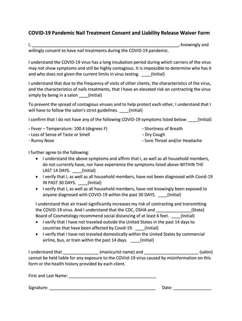 Covid Waiver Consent Fill Out Sign Online DocHub