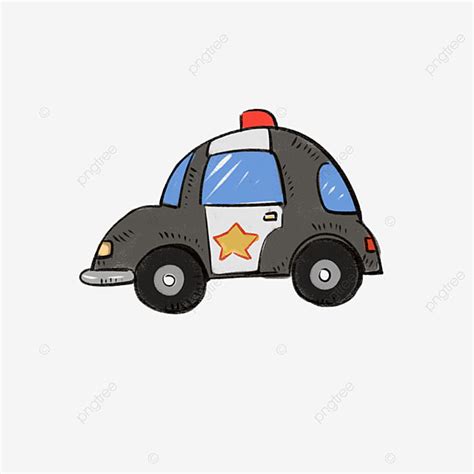 Police Cars Hd Transparent, Cartoon Hand Drawn Car Police Car Car ...