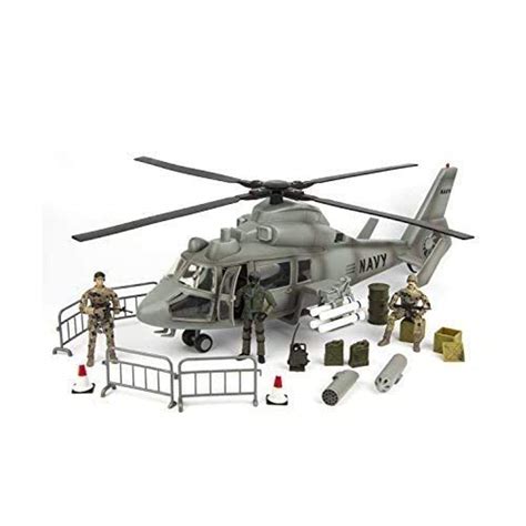 Click N Play Military Aerial Rocket Helicopter 24 Piece Playset With