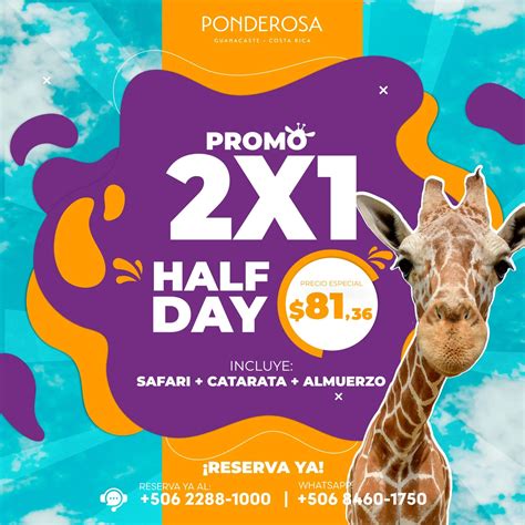 🇨🇷 PROMOCIÓN 2X1 - HALF DAY 🇨🇷