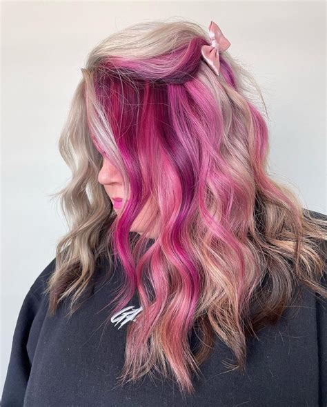 Bold Blonde Hair With Pink Underneath Looks Hairstylecamp