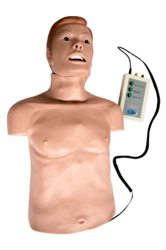 Adult Cpr And Intubation Training Manikin Half Body With Monitor At