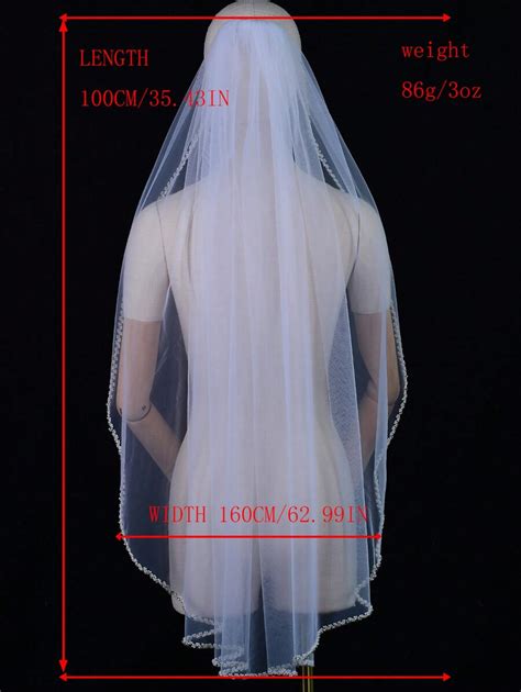 One Piece Of Handmade Beaded Bridal Veil Single Layer Wedding Veil