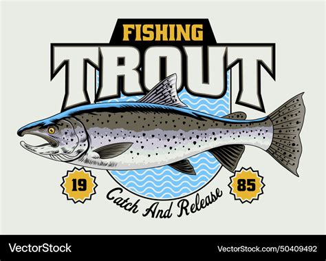 Fishing Steelhead Trout T Shirt Design Royalty Free Vector