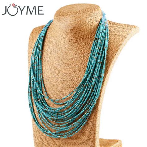 Fashion Brand New Bohemia Strand Necklace Beads Multi Layered Maxi