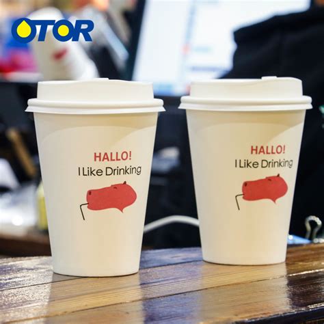 Otor Disposable Paper Cups Drinking Cup Hot Cup 8oz Water Coffee Cup