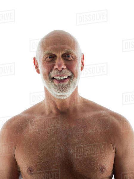 Close Up Of Nude Older Man Smiling Royalty Free Stock Photo Dissolve