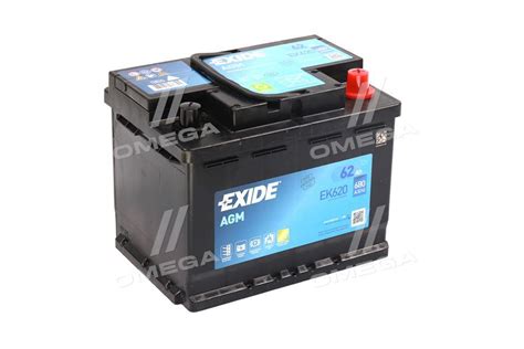 Купить Аккумулятор 62Ah-12v Exide AGM (242х175х190),R,EN680 EK620 UA22 ...