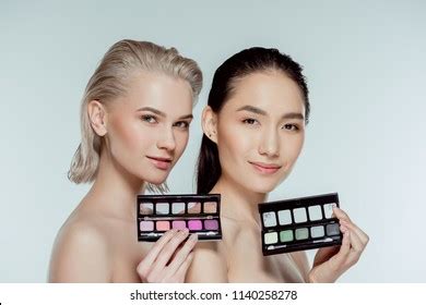Multiethnic Naked Women Posing Palettes Eyeshadows Stock Photo Shutterstock
