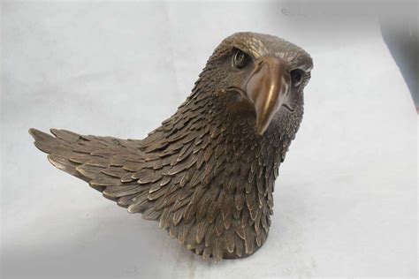 Chinese Folk Pure Bronze Excellent Lucky Lifelike Beautiful Eagle