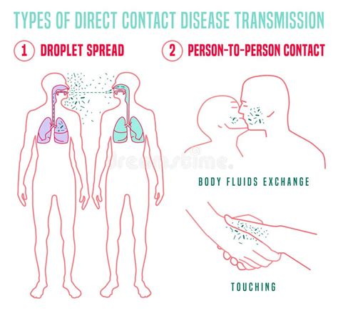 Transmissão Direta E Indireta - Transmissão De Doenças Infecciosas Ilustração do Vetor - Ilustração de ...