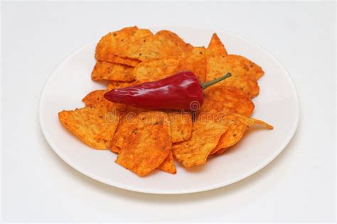 Hot Potato Chips Stock Image Image Of White Snack