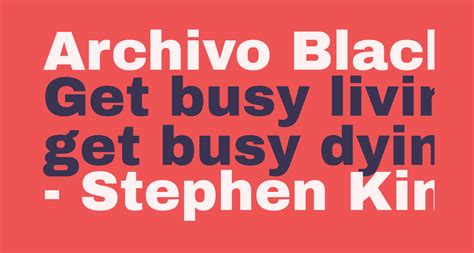 Archivo Black Free Font What Font Is
