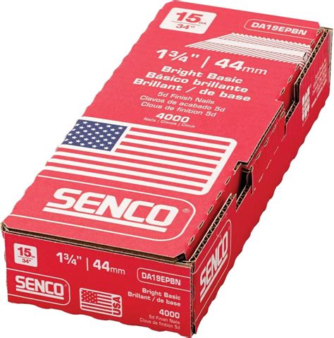 Senco 34 Deg 15 Ga Smooth Shank Angled Strip Finish Nails 1 3 4 In L