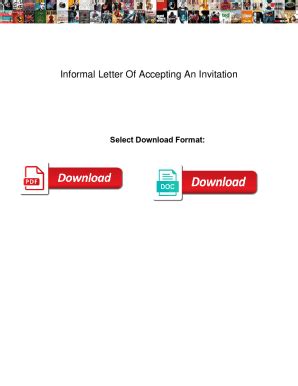 Fillable Online Letter To Accept An Informal Invitation To The Social