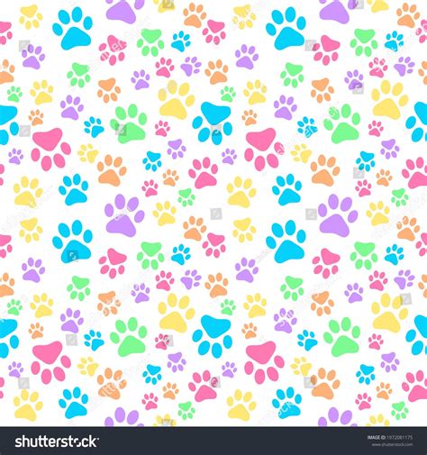 Colorful Paw Prints Background