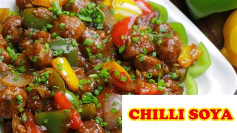 Chilli Soya Chunks Recipe I Soya Chilli Recipe I Soyabean Chilli I