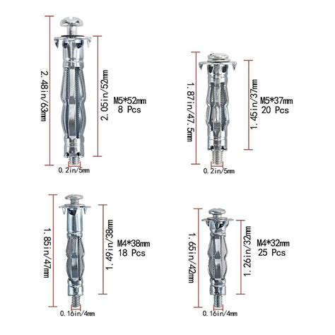 Pcs Carbon Steel Metal Setting Tool Molly Bolt For Drywall Plaster