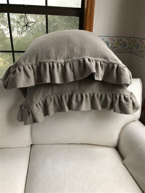 Custom Ruffled Pillow Shams Ruffled Linen Pillows Custom Sizes - Etsy