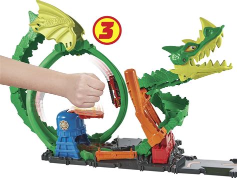 Buy Hot Wheels Track Set And Scale Toy Firetruck City Dragon Drive Firefight Online At