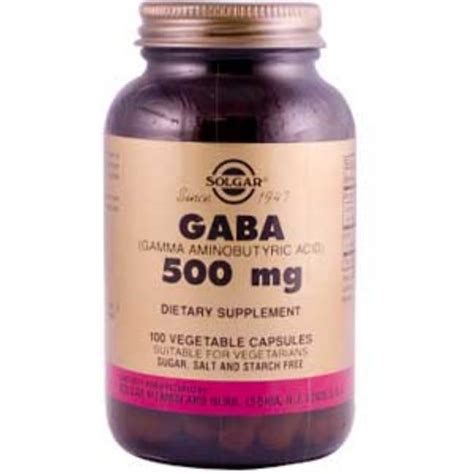 Solgar Gaba 500 Mg 100 Vegetable Capsules