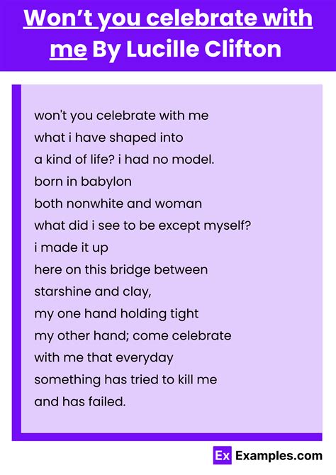 Won’t you celebrate with me Poem by Lucille Clifton to Download