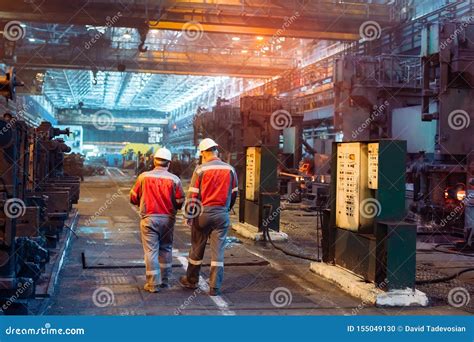 Workers in the Steel Mill. Metallurgical Industry. Stock Photo - Image of metal, brutal: 155049130